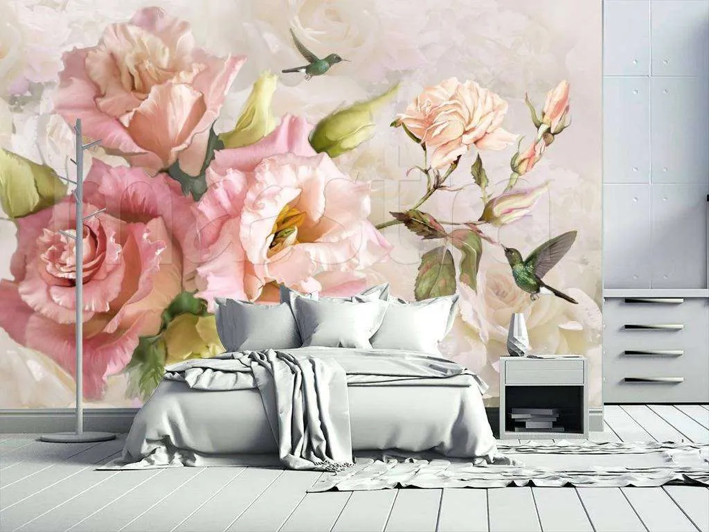 Фотообои Бесшовные обои на стену:  Букет розовых роз. Артикул: 7-916  