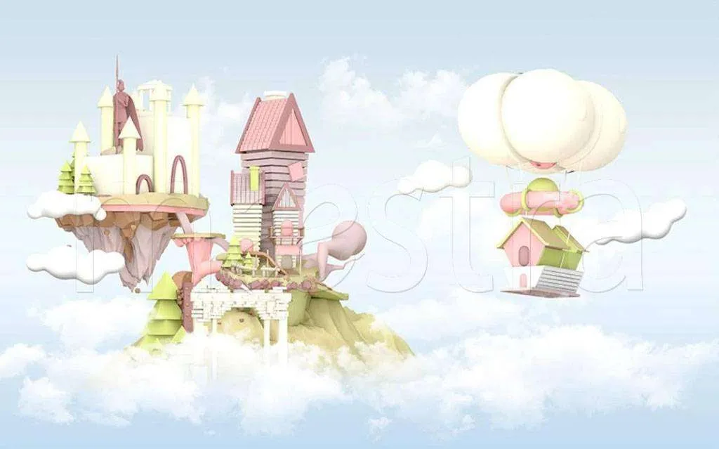 Фотообои в интерьере волшебный замок в небе  15-124 фото