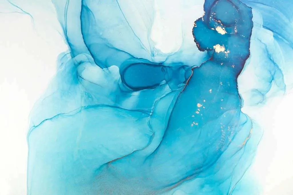 Фотообои в интерьере синяя абстракция  9-1547 фото