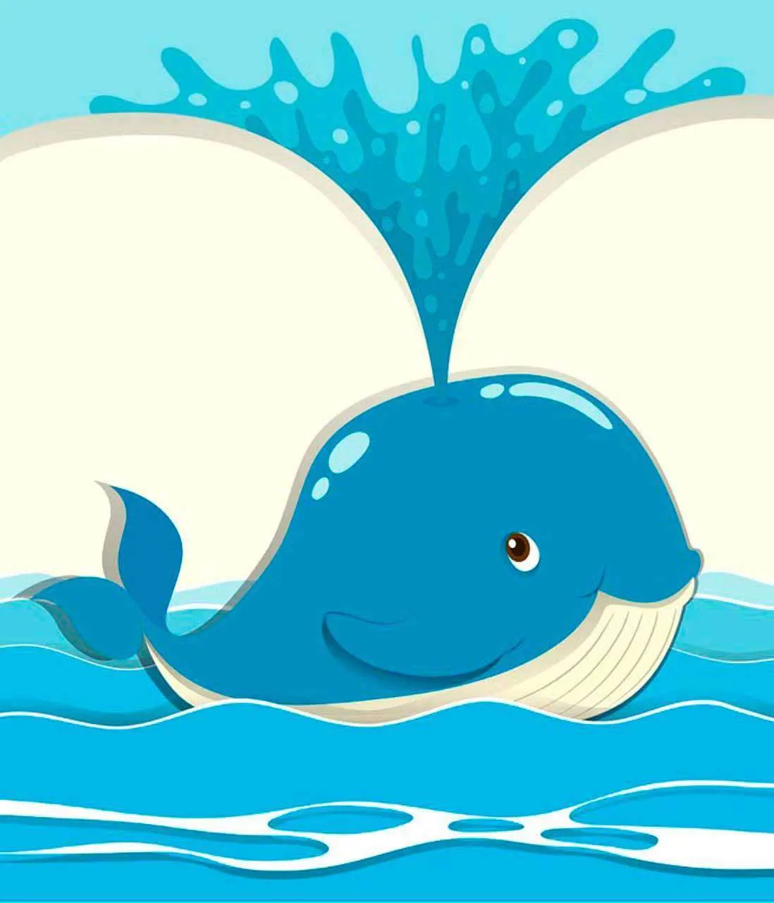 Фотообои в интерьере кит в море брызгает фонтаном  12-387 фото