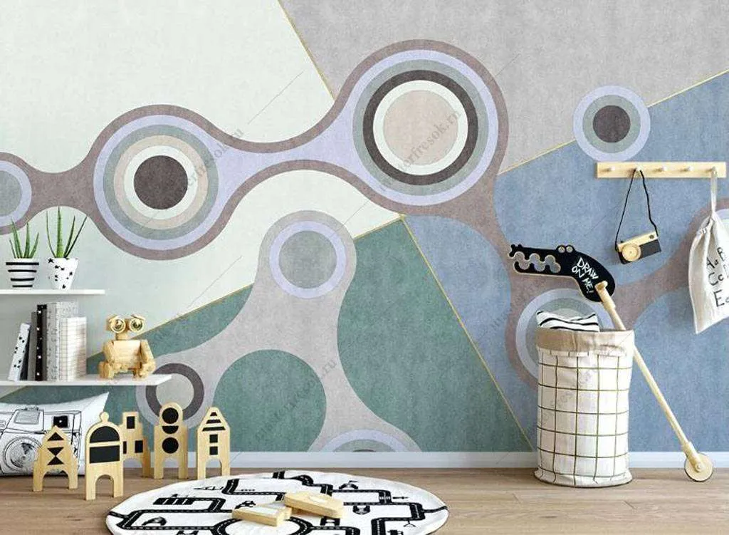 Фотообои в интерьере неразрывные круги  16-100 фото