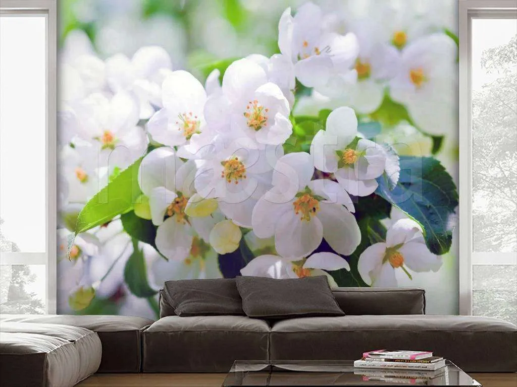 Фотообои Бесшовные обои на стену:  Цветущая яблоня. Артикул: 4-077  