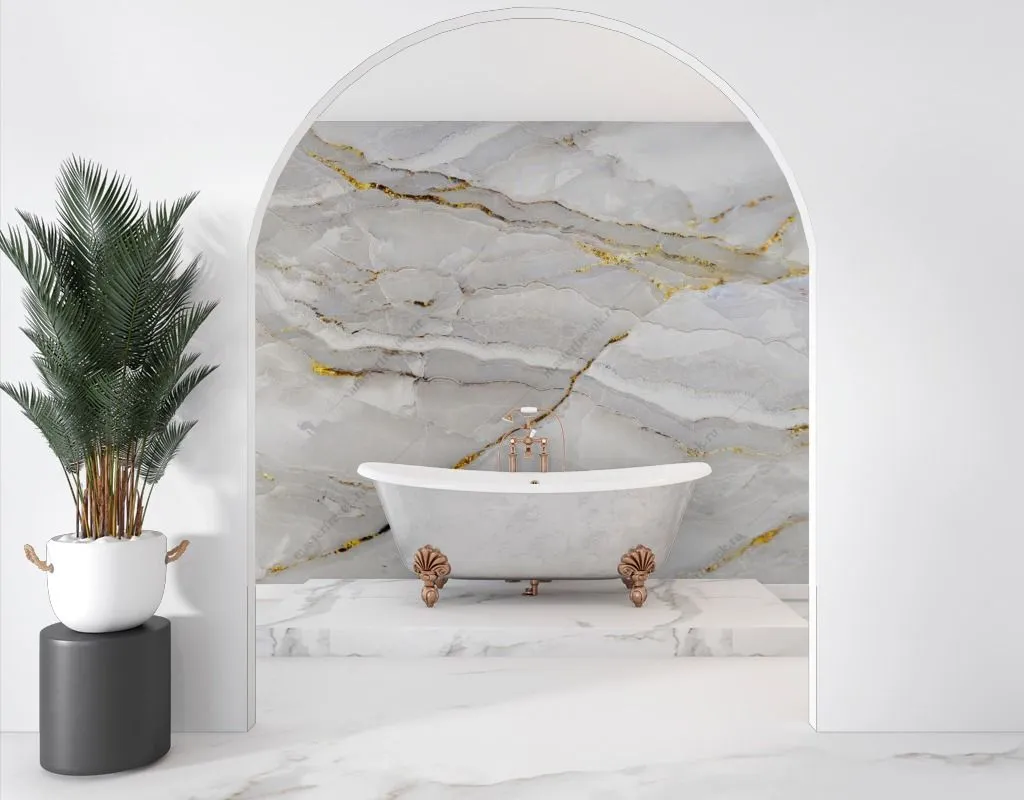 Фотообои в интерьере золото в мраморе  9-1606 фото