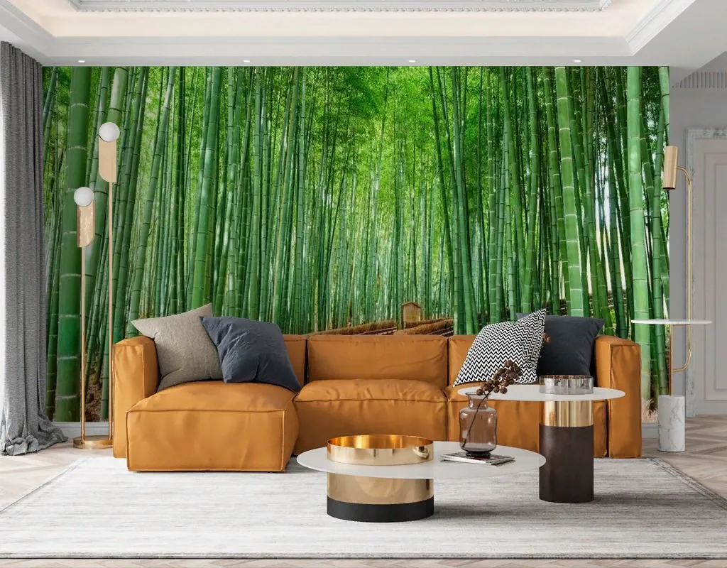 Фотообои в интерьере бамбуковая аллея  9-1762 фото