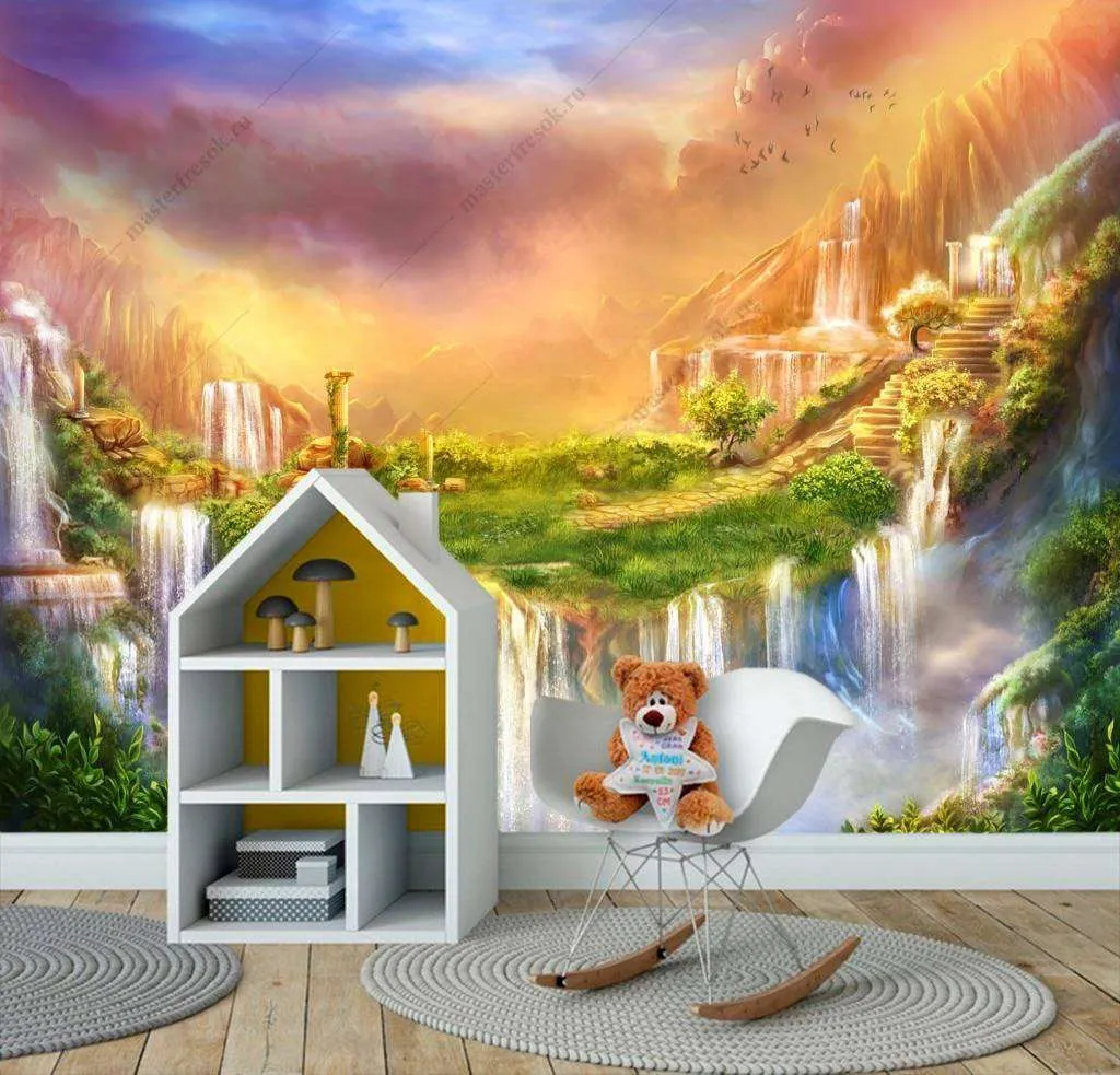 Фотообои в интерьере яркий пейзаж  12-1172 фото