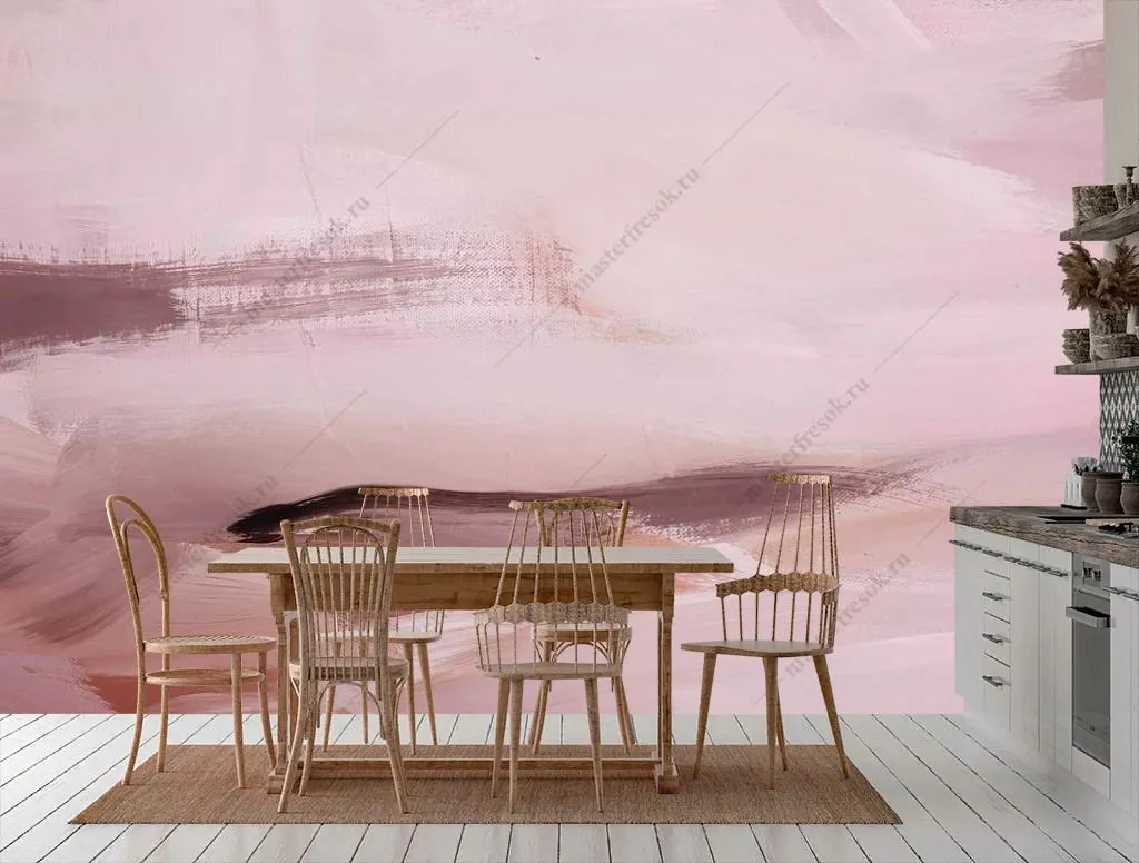 Фотообои Бледно розовая акварель  9-1372