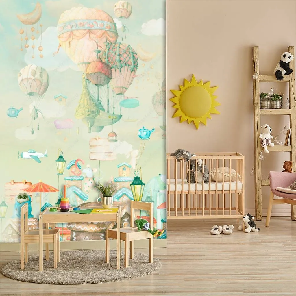 Фотообои Воздушный шар над городом  13-187