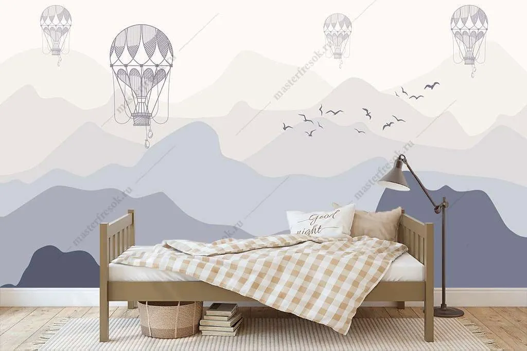 Фотообои Бесшовные обои на стену:  Серые скандинавские горы. Артикул: 14-329  