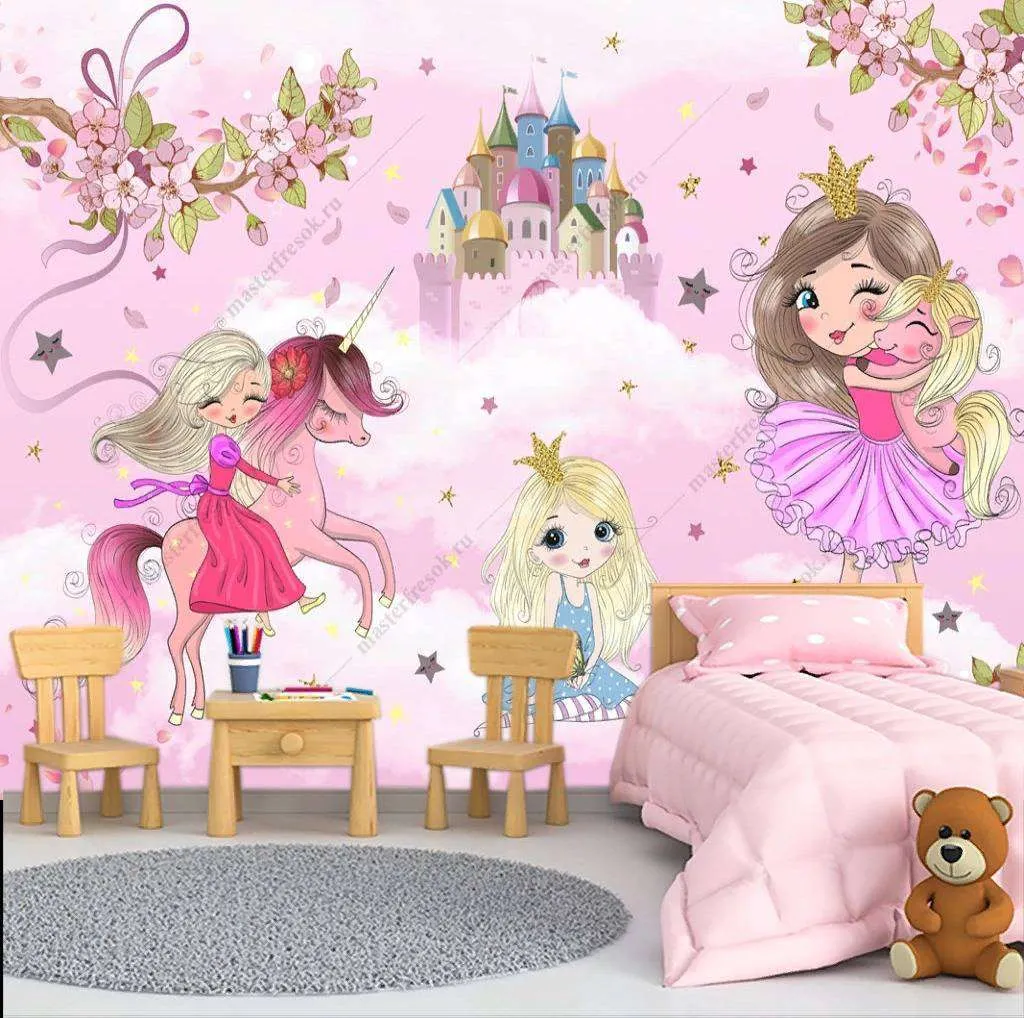 Фотообои в интерьере балерины в облаках  12-899 фото