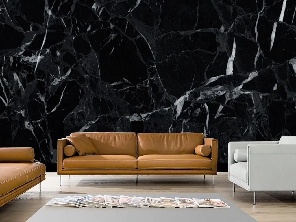 Фотообои в интерьере мрамор черный  9-1860 фото