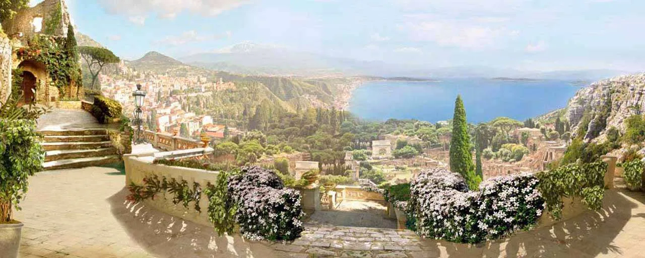 Фотообои в интерьере город в заливе  5-058 фото