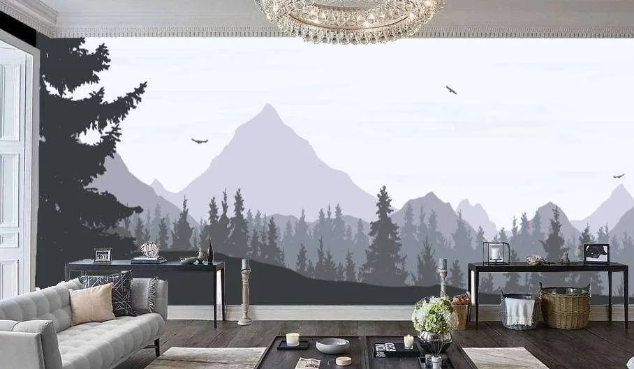 Фотообои в интерьере полет птиц  9-977 фото