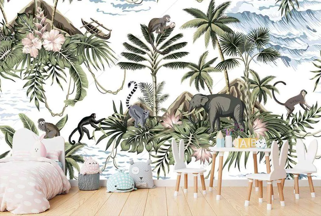 Фотообои в интерьере джунгли детские  12-1179 фото