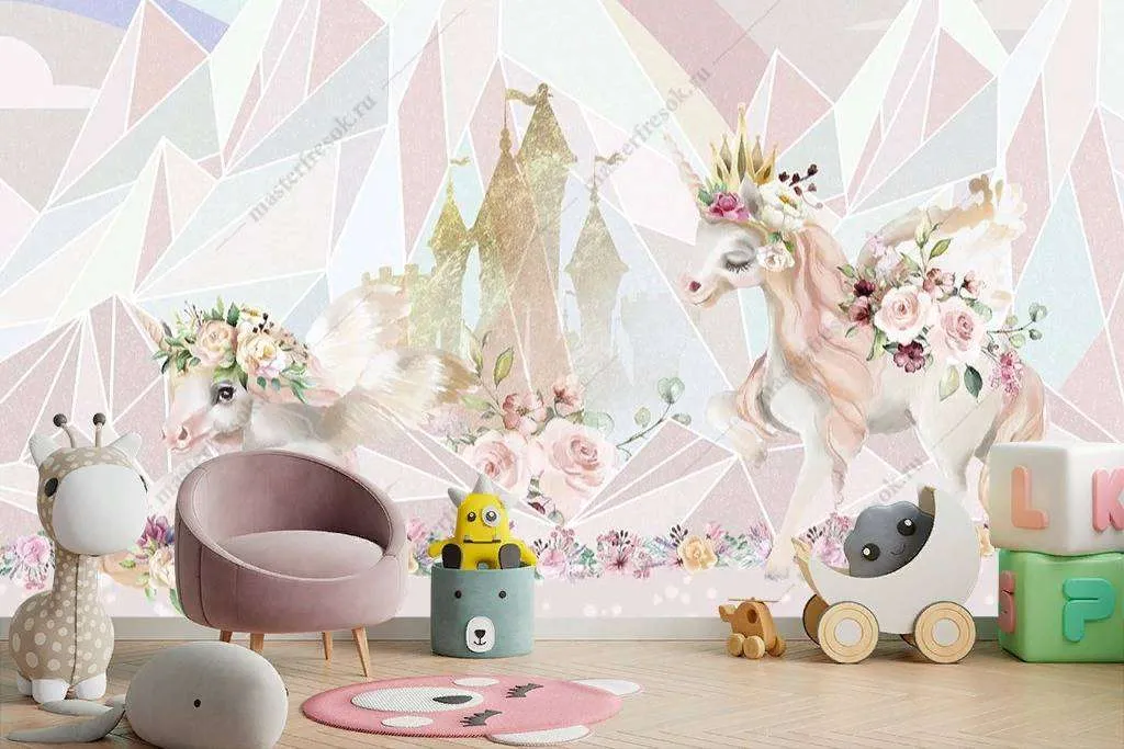 Фотообои в интерьере единороги  14-079 фото