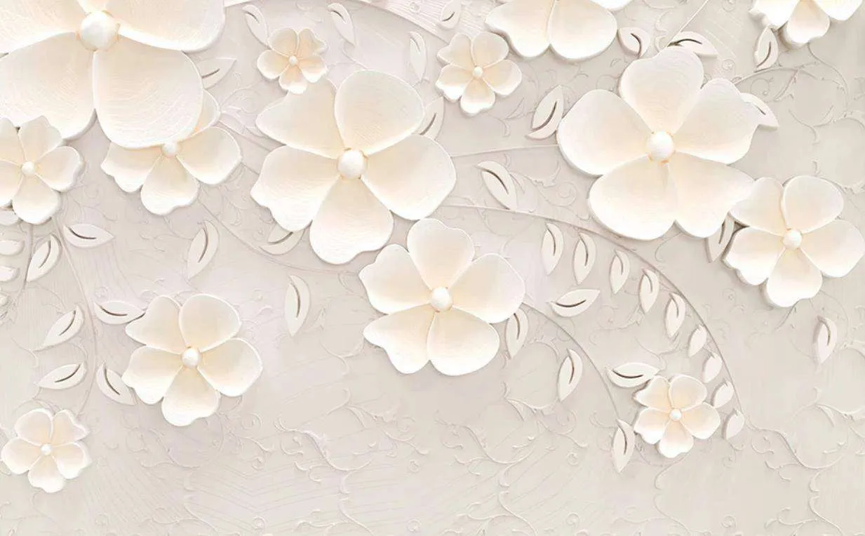 Фотообои в интерьере стерео цветы 3д  15-474 фото