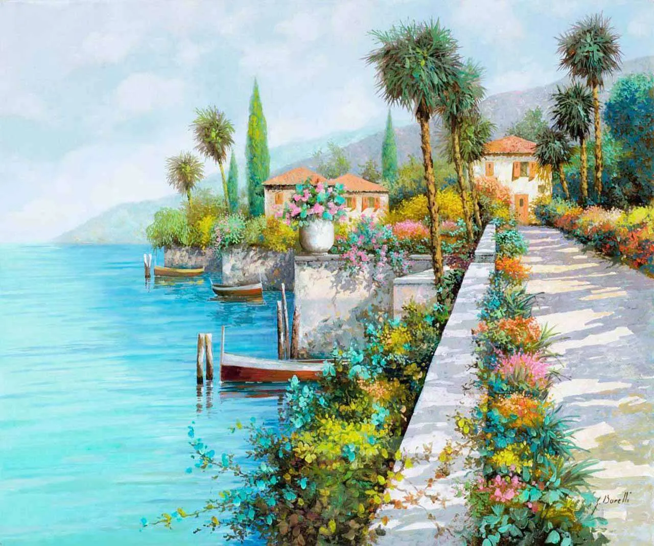 Фотообои в интерьере лазурное море в солнечный день  8-164 фото