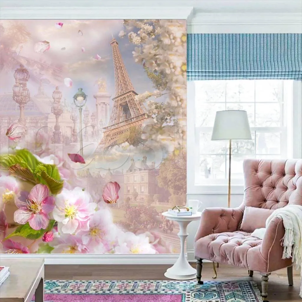 Фотообои в интерьере французская весна  5-154 фото