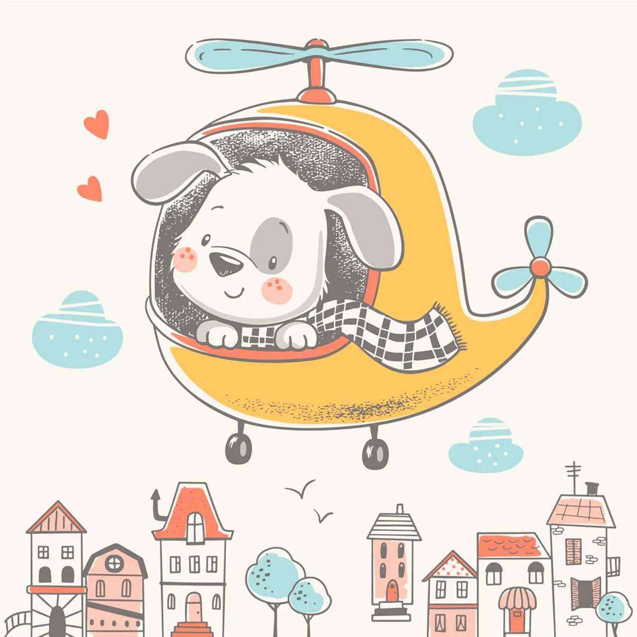 Фотообои в интерьере собака на вертолете  12-617 фото