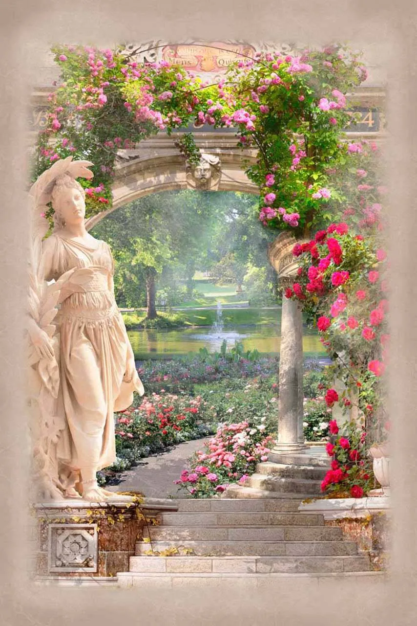 Фотообои в интерьере арка в сад  7-006 фото