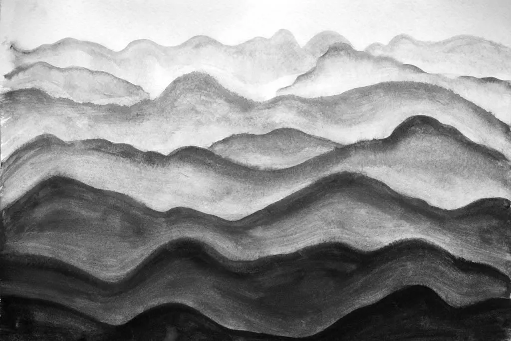 Фотообои в интерьере серые 3д волны  9-1366 фото