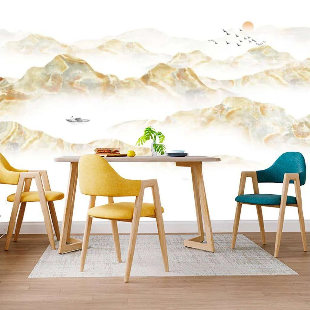 Фотообои в интерьере золотые горы  15-667 фото