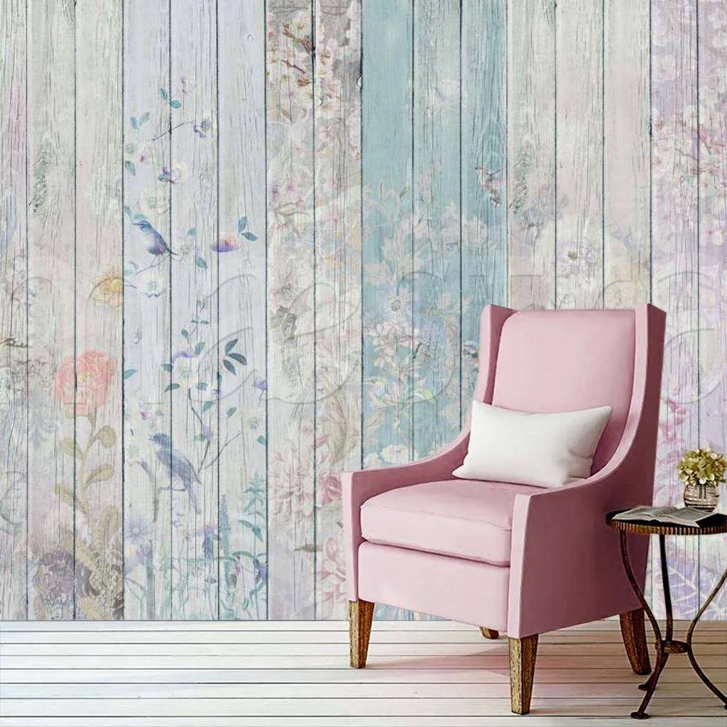 Фотообои Цветы на деревянном фоне  7-760