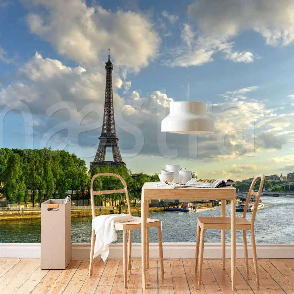 Фотообои Париж Эйфелева башня летом  9-732