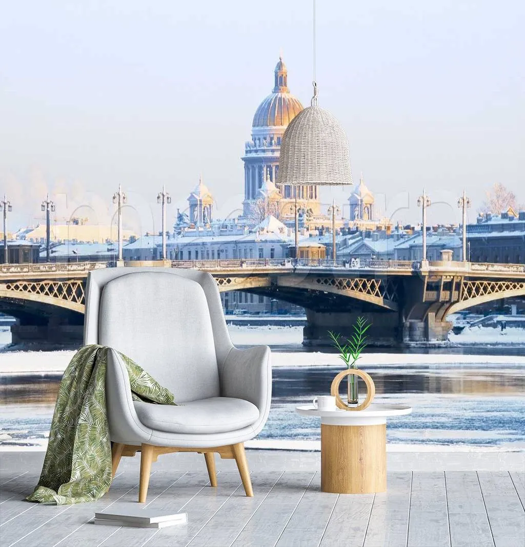 Фотообои в интерьере благовещенский мост  9-629 фото