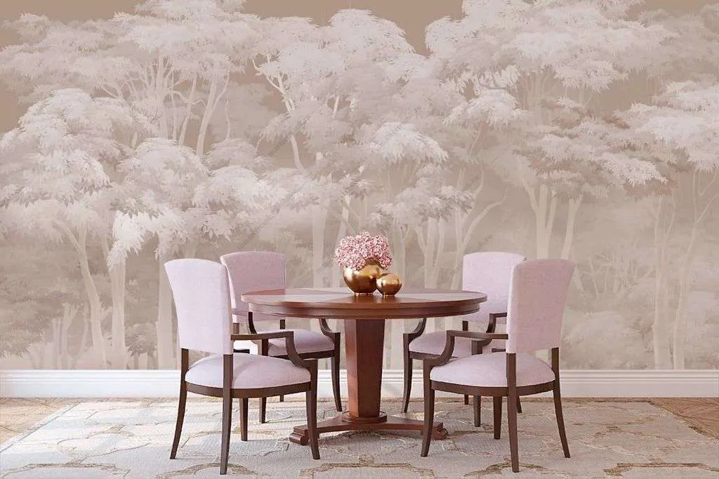 Фотообои в интерьере лес сепия  13-333 фото