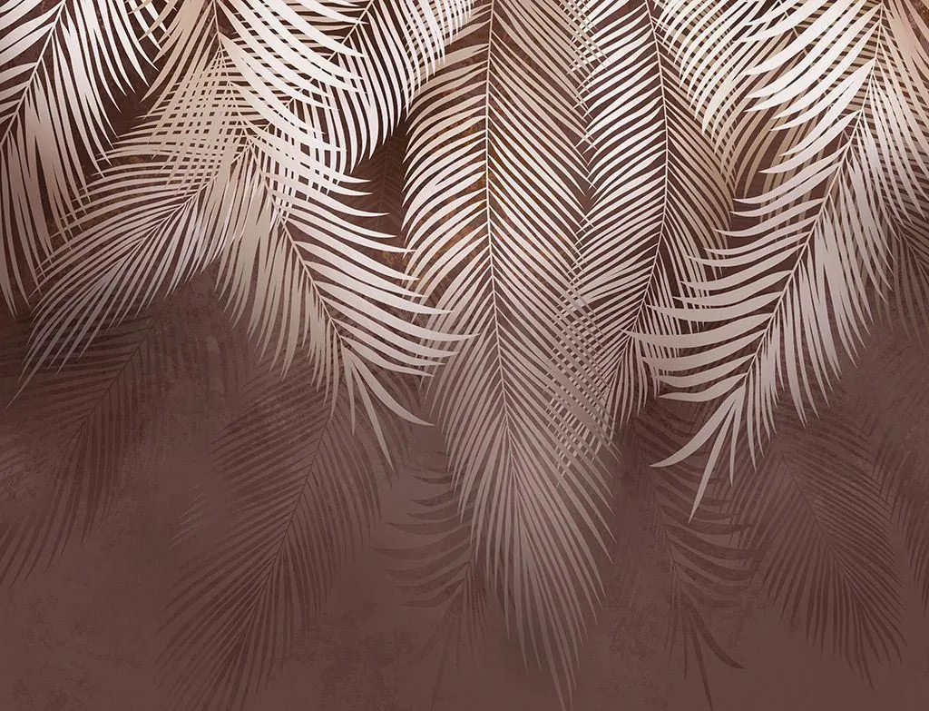 Фотообои в интерьере листья пальмы яркие  9-1768 фото