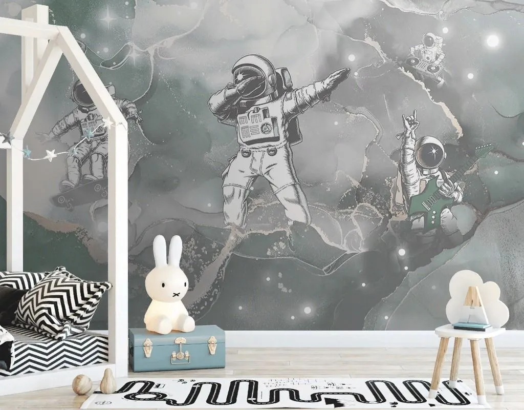 Фотообои в интерьере в детскую космонавты  12-1631 фото