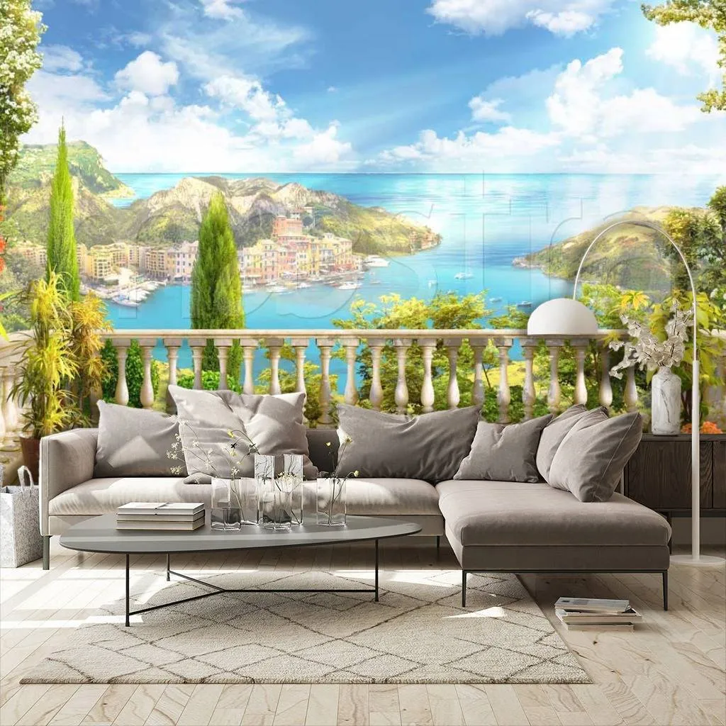 Фотообои Терраса в видом на морской залив  11-069