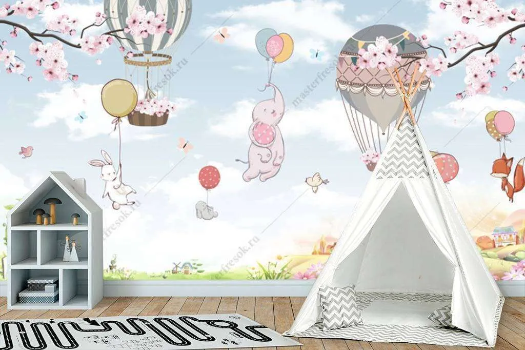 Фотообои Бесшовные обои на стену:  Животные в полете. Артикул: 12-939  