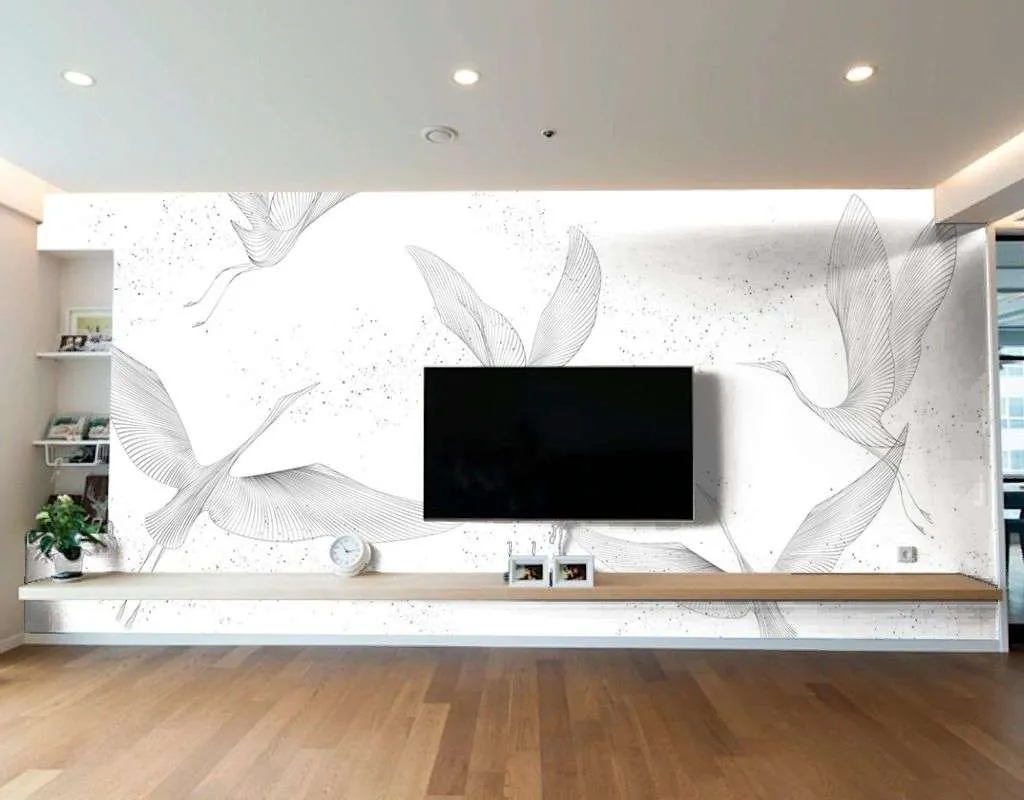 Фотообои в интерьере журавли серые  9-2102 фото