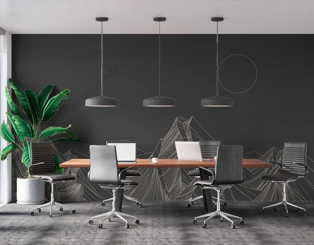 Фотообои в интерьере горы на черном фоне  9-1610 фото