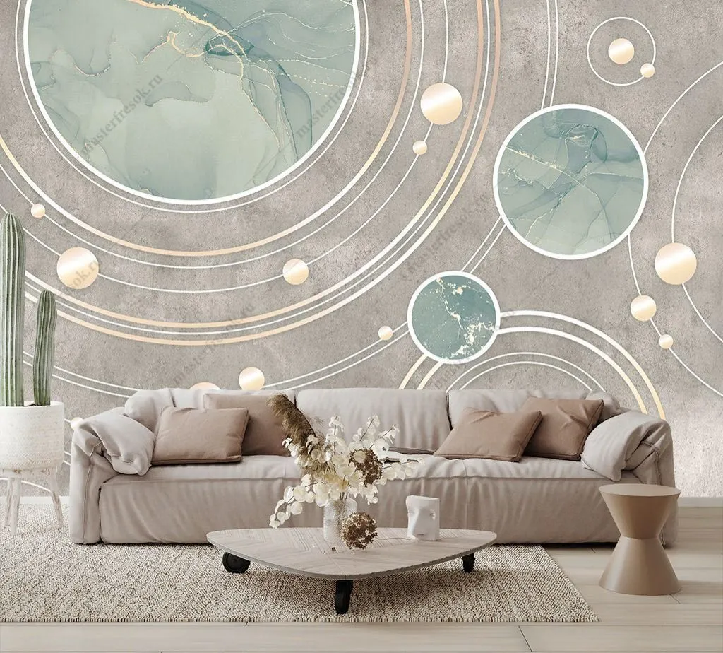 Фотообои Золотые планеты  9-1702