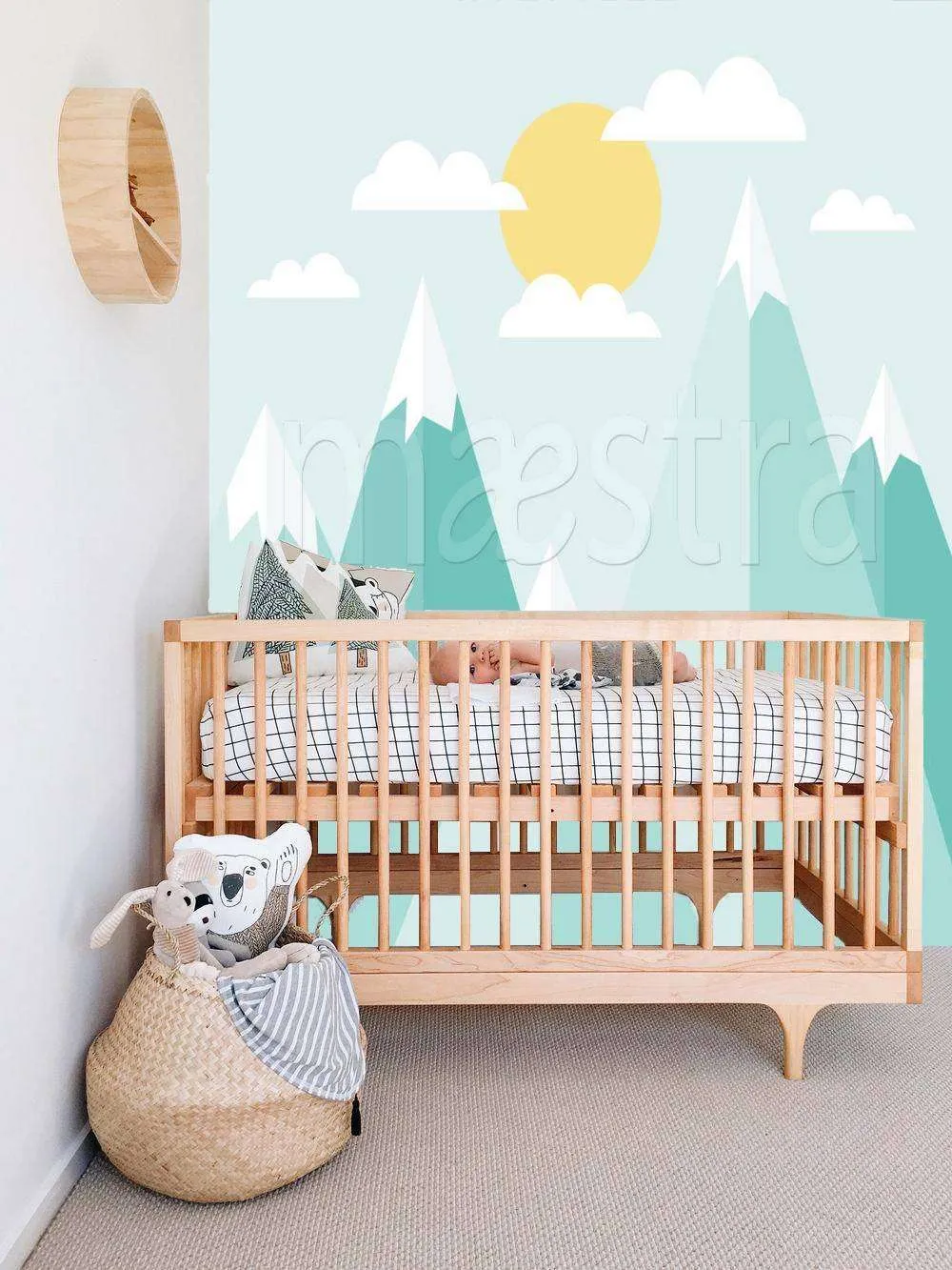 Фотообои в интерьере горы 3д в детскую  12-438 фото