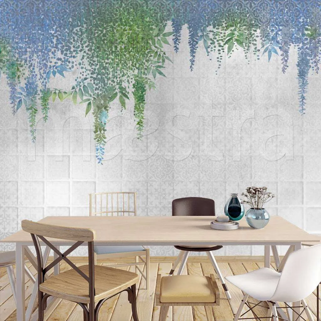 Фотообои в интерьере нежные кисти цветов  7-791 фото