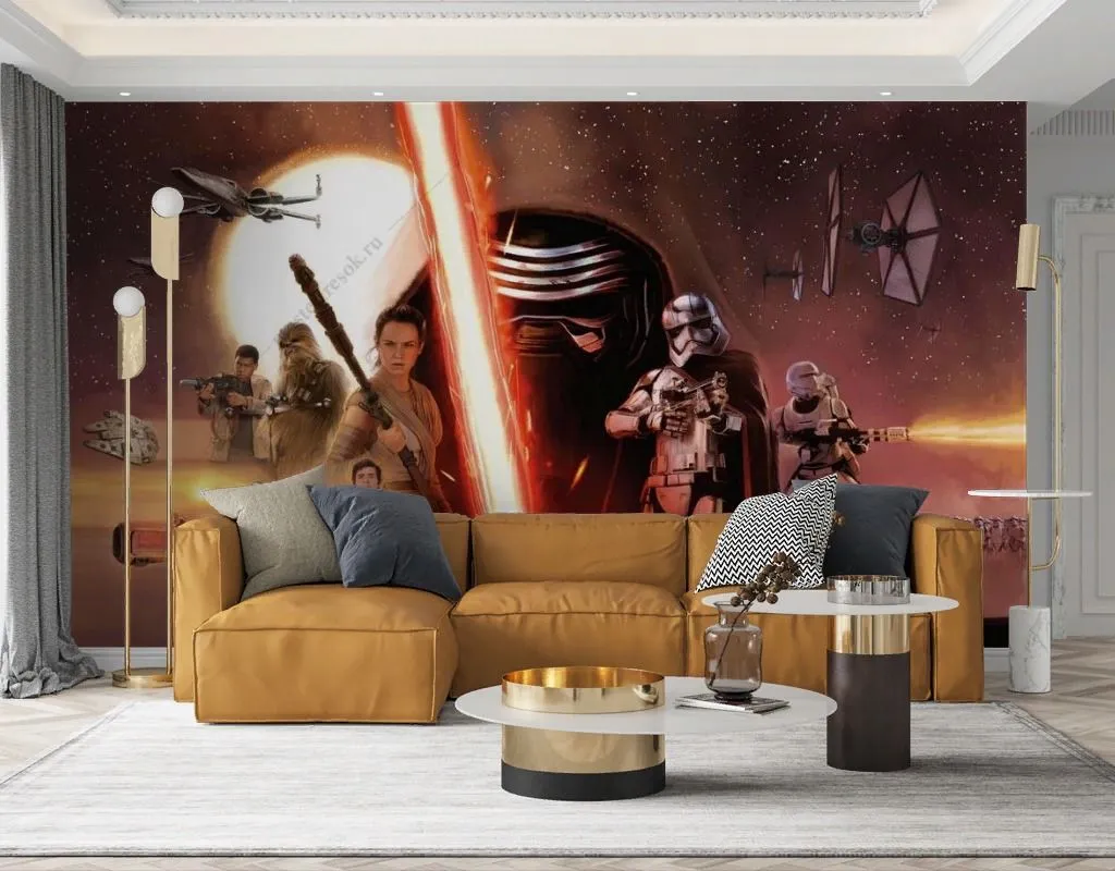 Фотообои в интерьере звездные войны постер  12-1233 фото