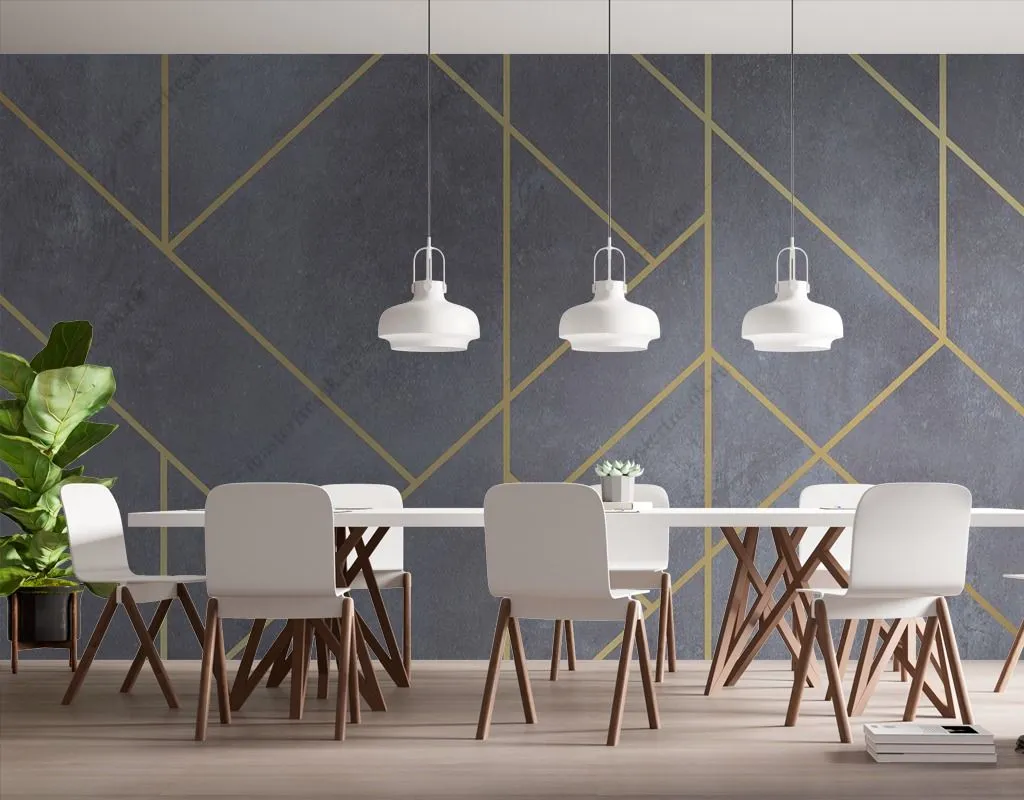 Фотообои в интерьере геометрия на бетоне  9-1609 фото