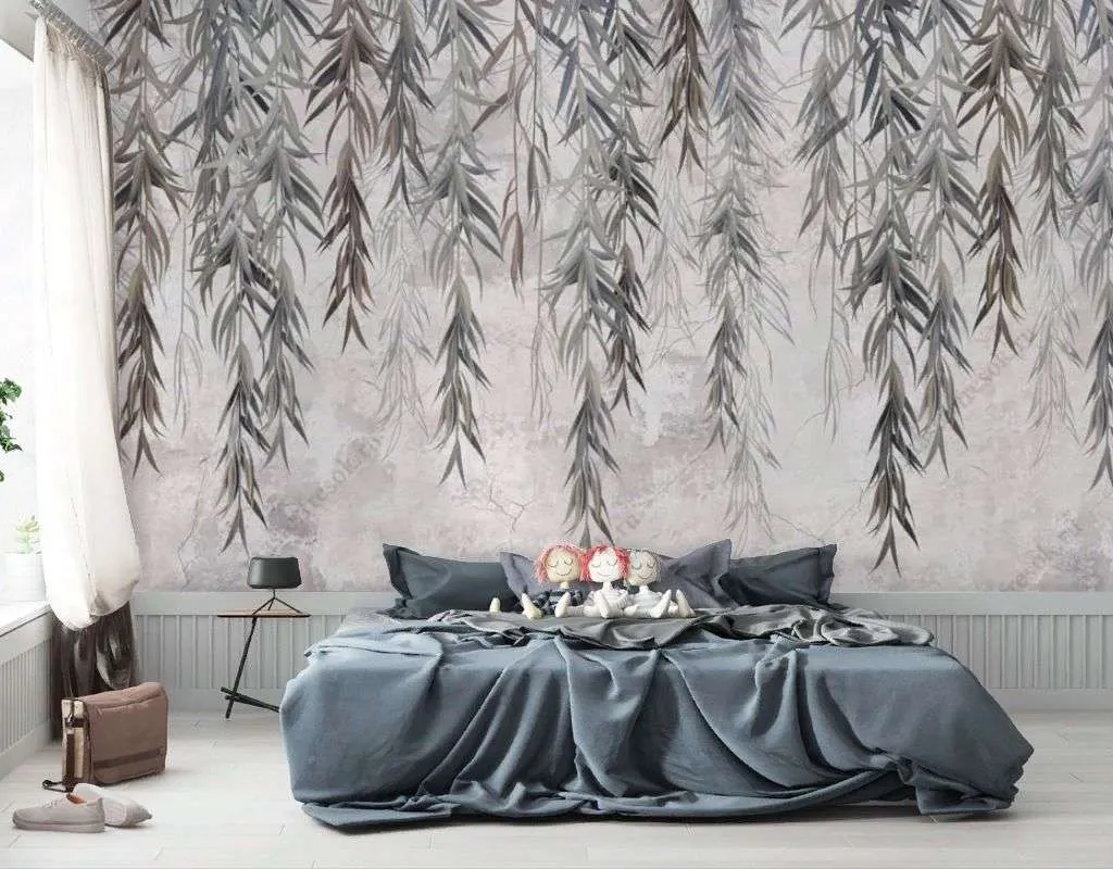 Фотообои в интерьере веточка ивы  9-1476 фото