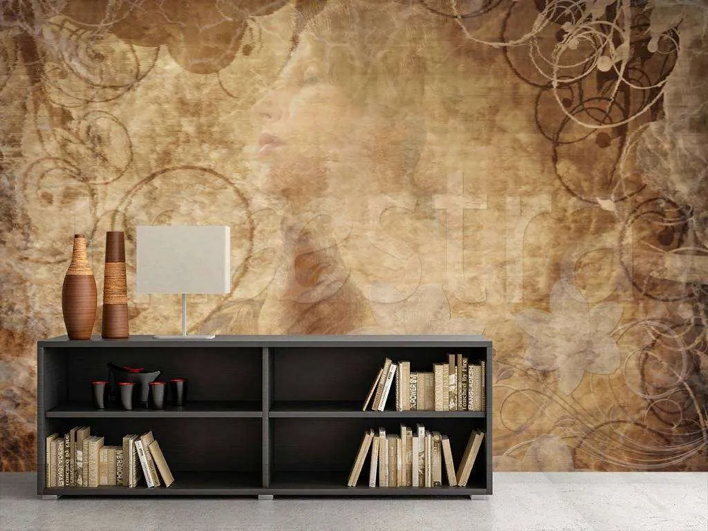 Фотообои в интерьере туман золотистый  7-828 фото