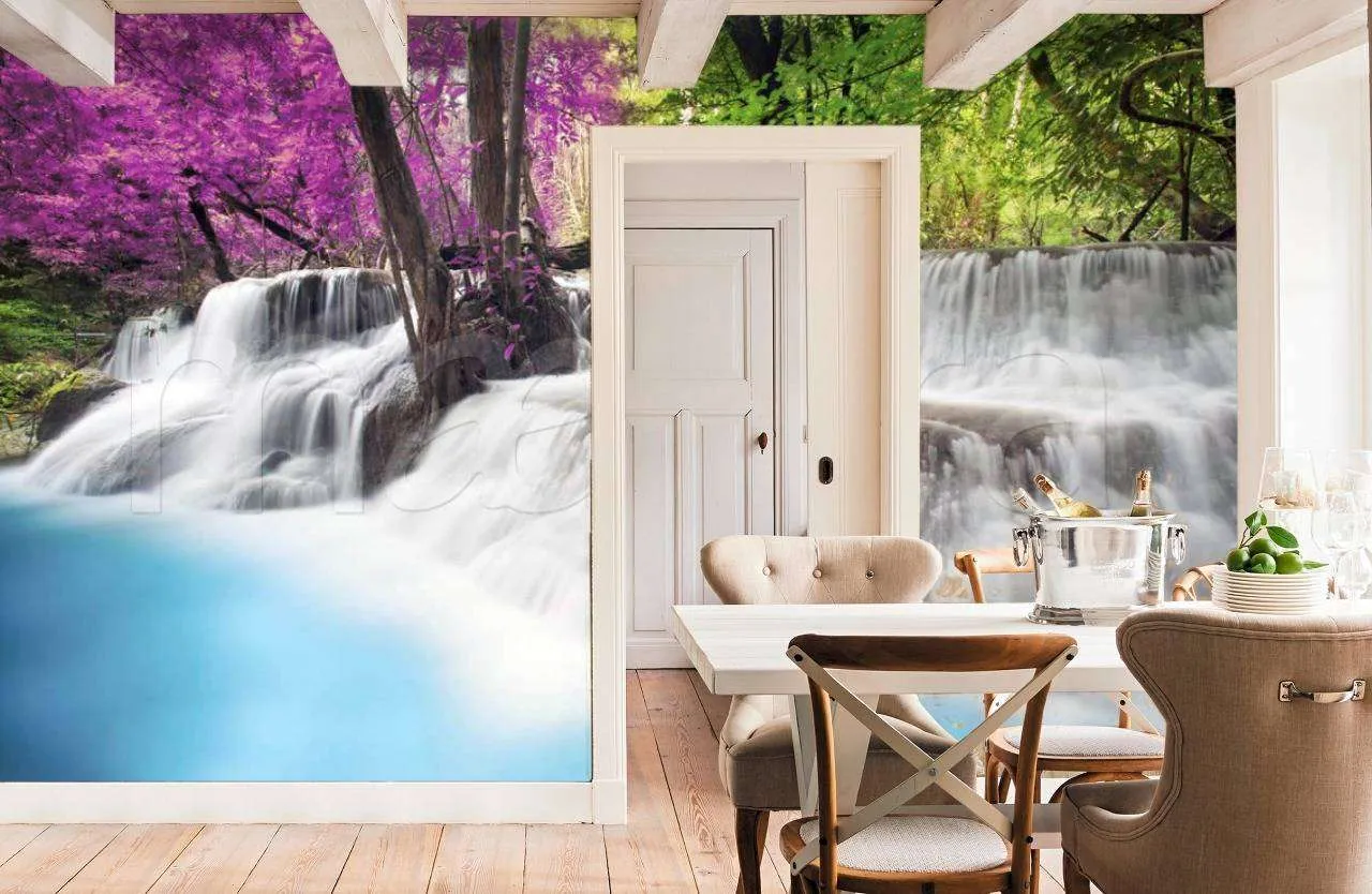 Фотообои в интерьере водопад каскад  4-374 фото