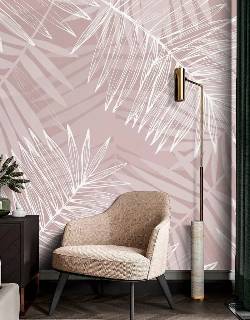 Фотообои Белые ветви на пудровом фоне  9-2088