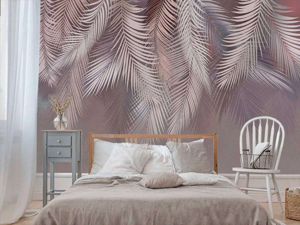 Фотообои Бесшовные обои на стену:  Пальмовые ветви свисающие. Артикул: 13-246  