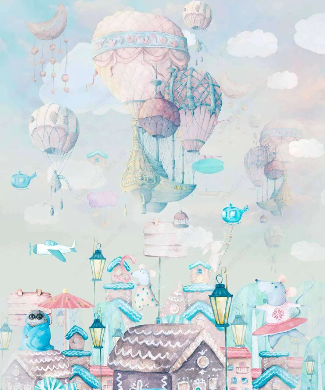 Фотообои в интерьере игрушечный город  13-186 фото