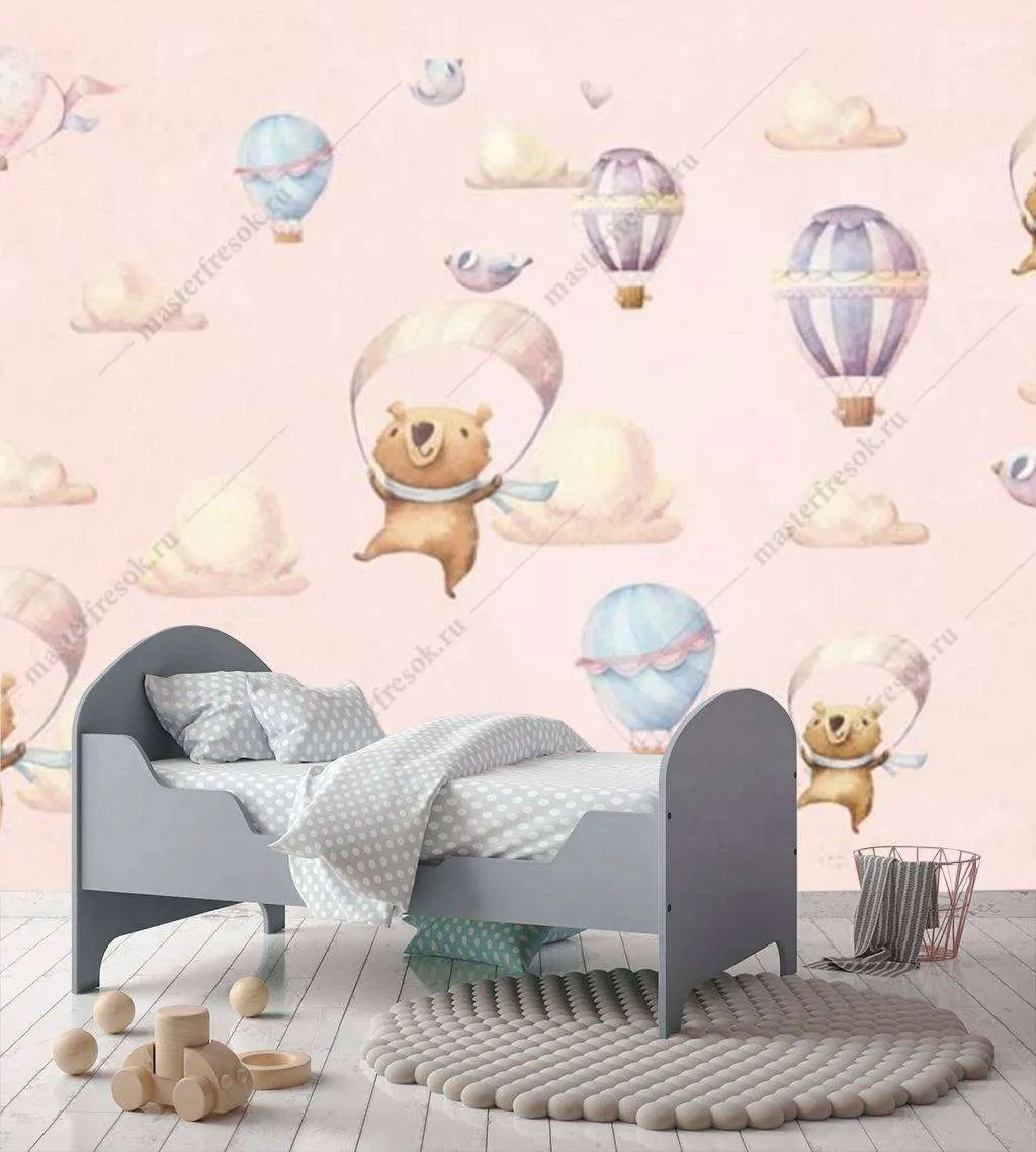 Фотообои в интерьере летающие мишки  15-995 фото