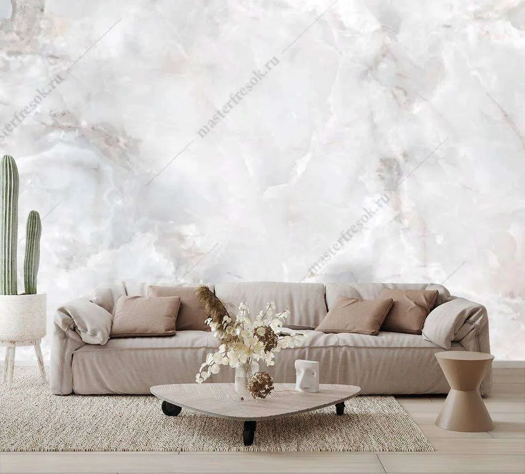 Фотообои в интерьере белый мрамор арт  9-1101 фото
