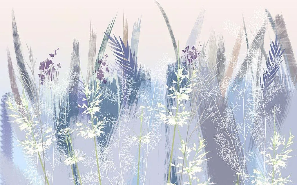 Фотообои в интерьере абстракция полевые цветы  9-1806 фото