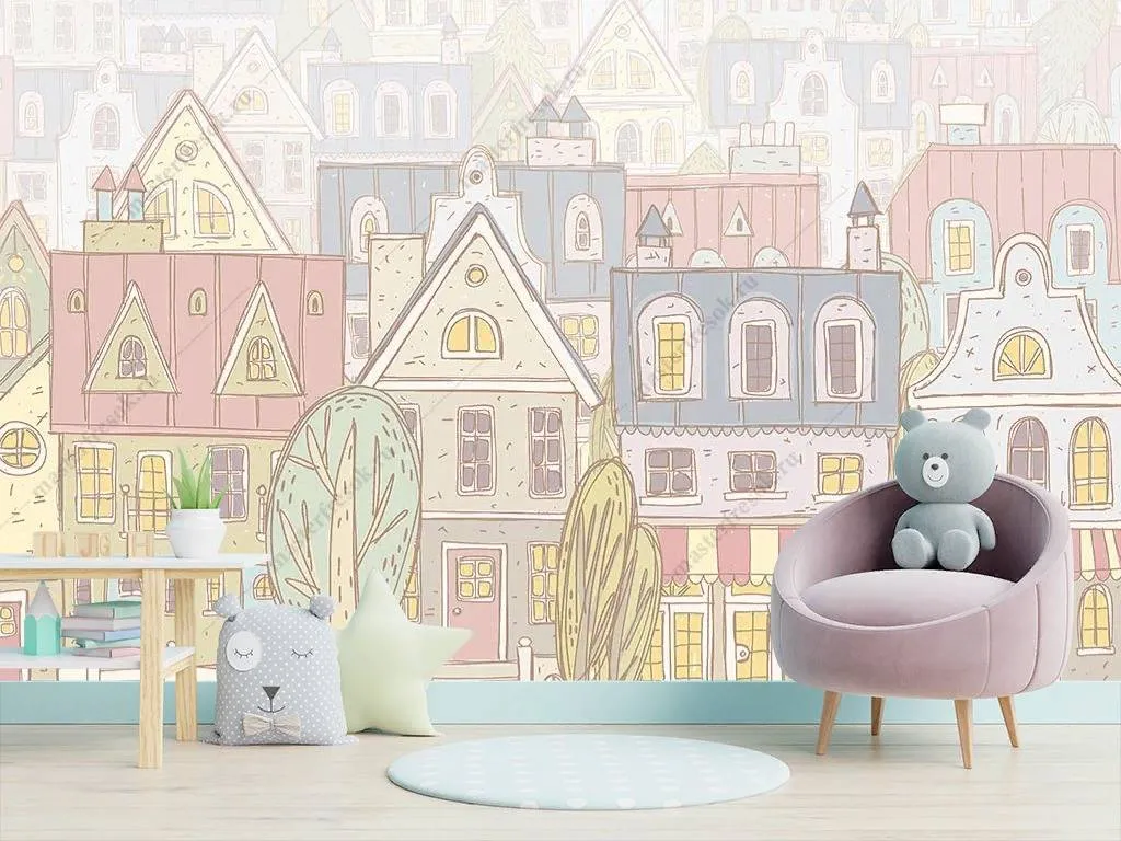 Фотообои Цветные домики  14-083